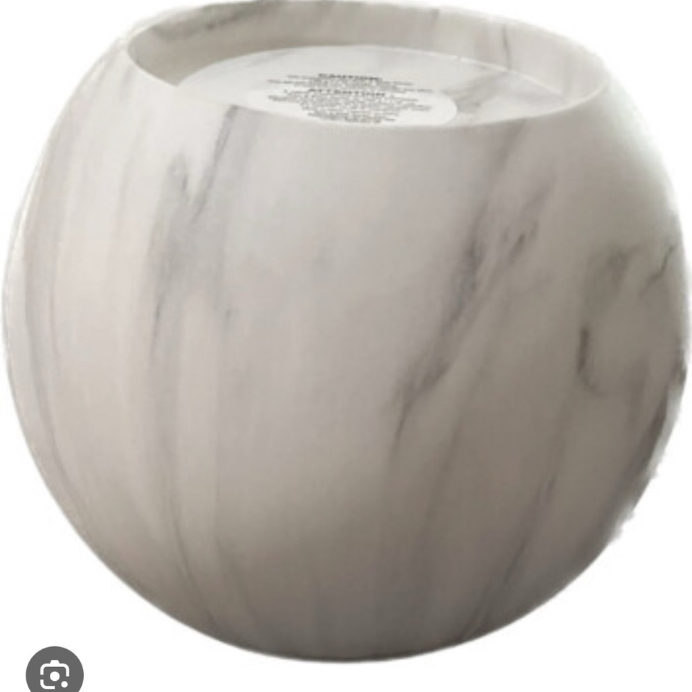 Bath & Body Works Marble Sphere Candle Holder | White & Gray, Modern Decor